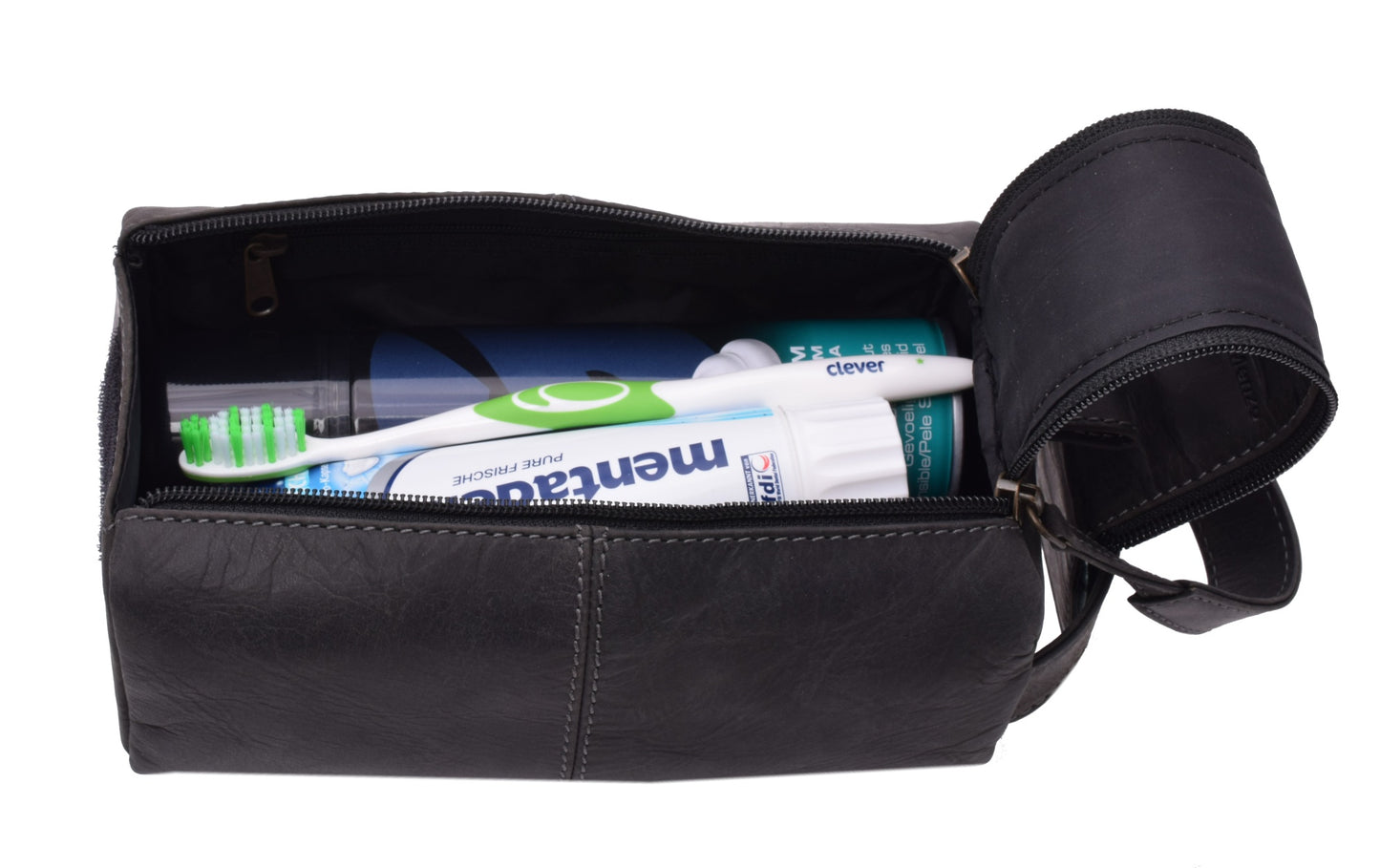Menzo MB51 Kulturtasche Büffelleder/schwarz