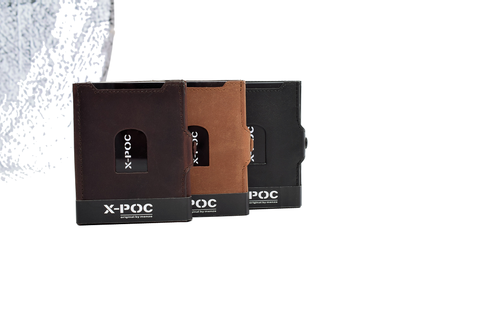 X-POC 7048 Kreditkarten Slim-Wallet Rindsleder/ dunkelbraun