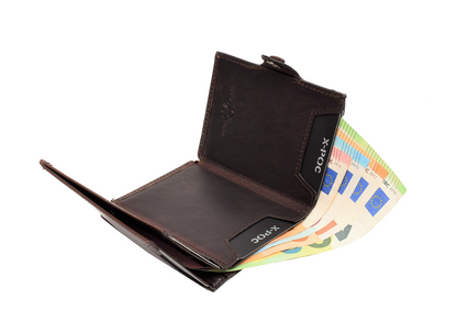 X-POC 7048 Kreditkarten Slim-Wallet Rindsleder/ dunkelbraun