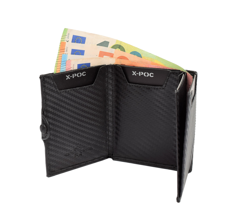 X-POC 948 Kreditkarten Slim-Wallet Rindsleder/ carbon-schwarz
