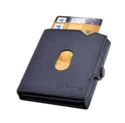 X-POC 7048 Kreditkarten Slim-Wallet Rindsleder/ blau