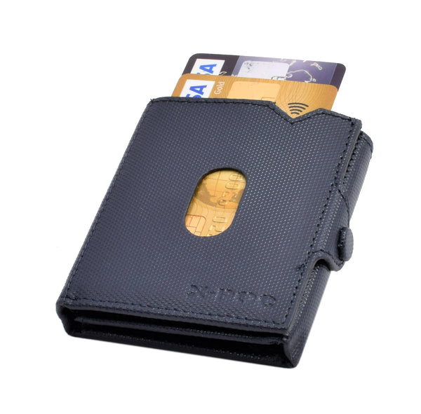 X-POC 7048 Kreditkarten Slim-Wallet Rindsleder/ blau