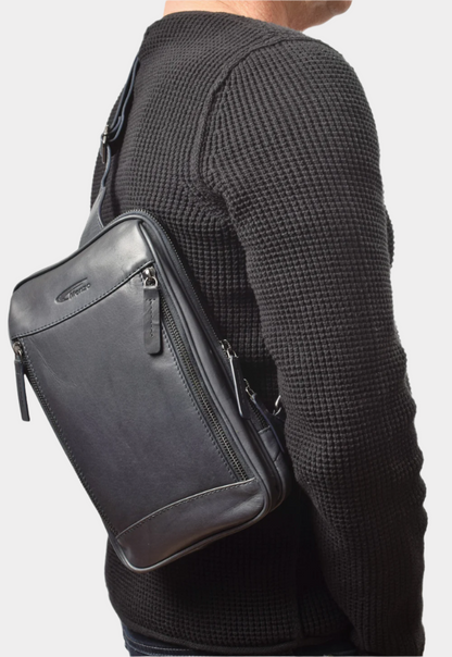 Menzo MB68D - Cross-Body-Bag Rindsleder/blau