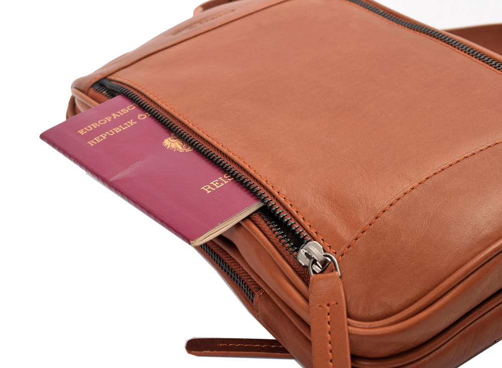 Menzo MB68D - Cross-Body-Bag Rindsleder/cognac