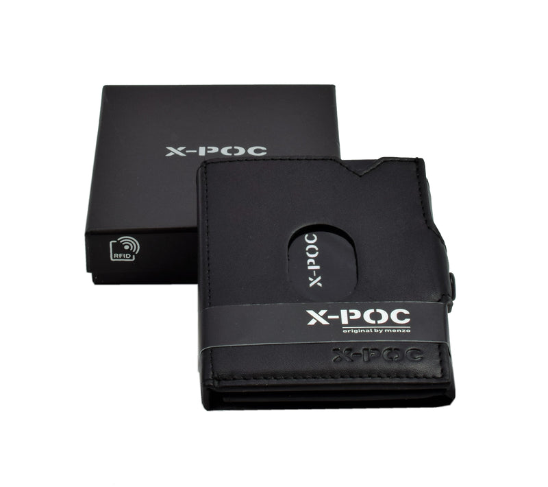 X-POC 949 Kreditkarten Slim-Wallet mit Münzfach Nappaleder/schwarz