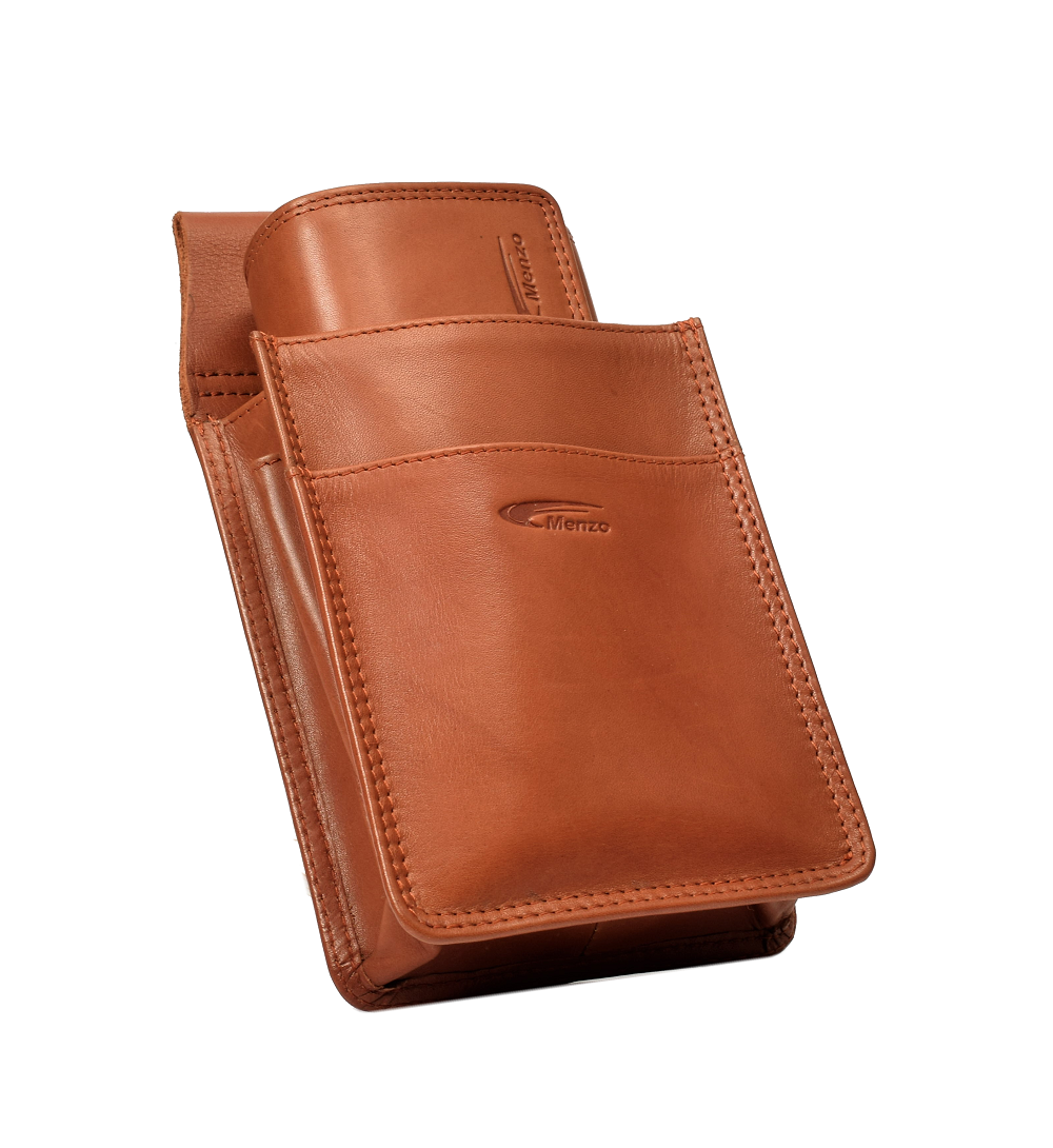 Menzo 992D Kellnerbörsenset mit Doppelnaht Rindsleder/cognac