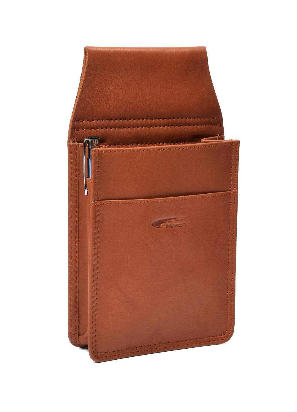 Menzo 992D Kellnerbörsenset mit Doppelnaht Rindsleder/cognac