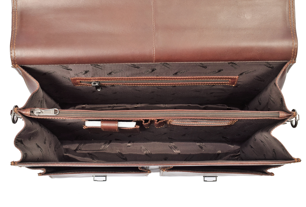Menzo MB2D - 15,6 Zoll Aktentasche Rindsleder/braun