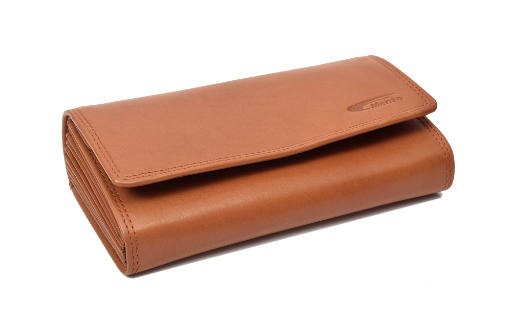 Menzo 992D Kellnerbörsenset mit Doppelnaht Rindsleder/cognac