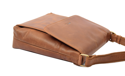Menzo MB81 Umhängetasche Büffelleder/deltabraun