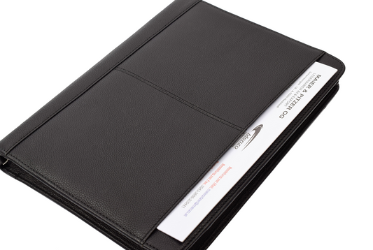 Menzo MB102 Schreibmappe A4 Nappaleder/schwarz