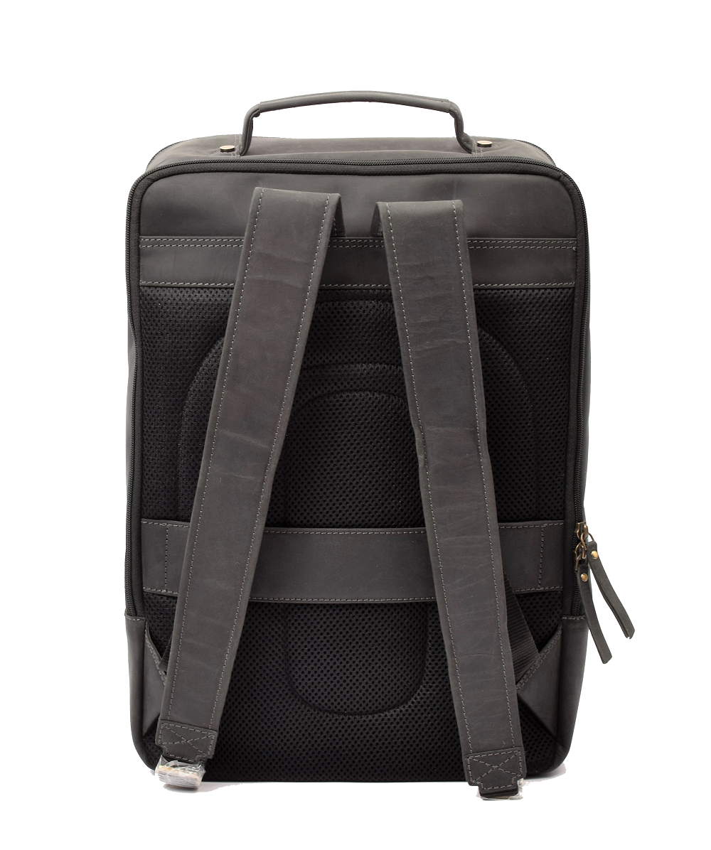 Menzo MB80 - Rucksack Büffelleder/schwarz für 15,6 Zoll Laptop