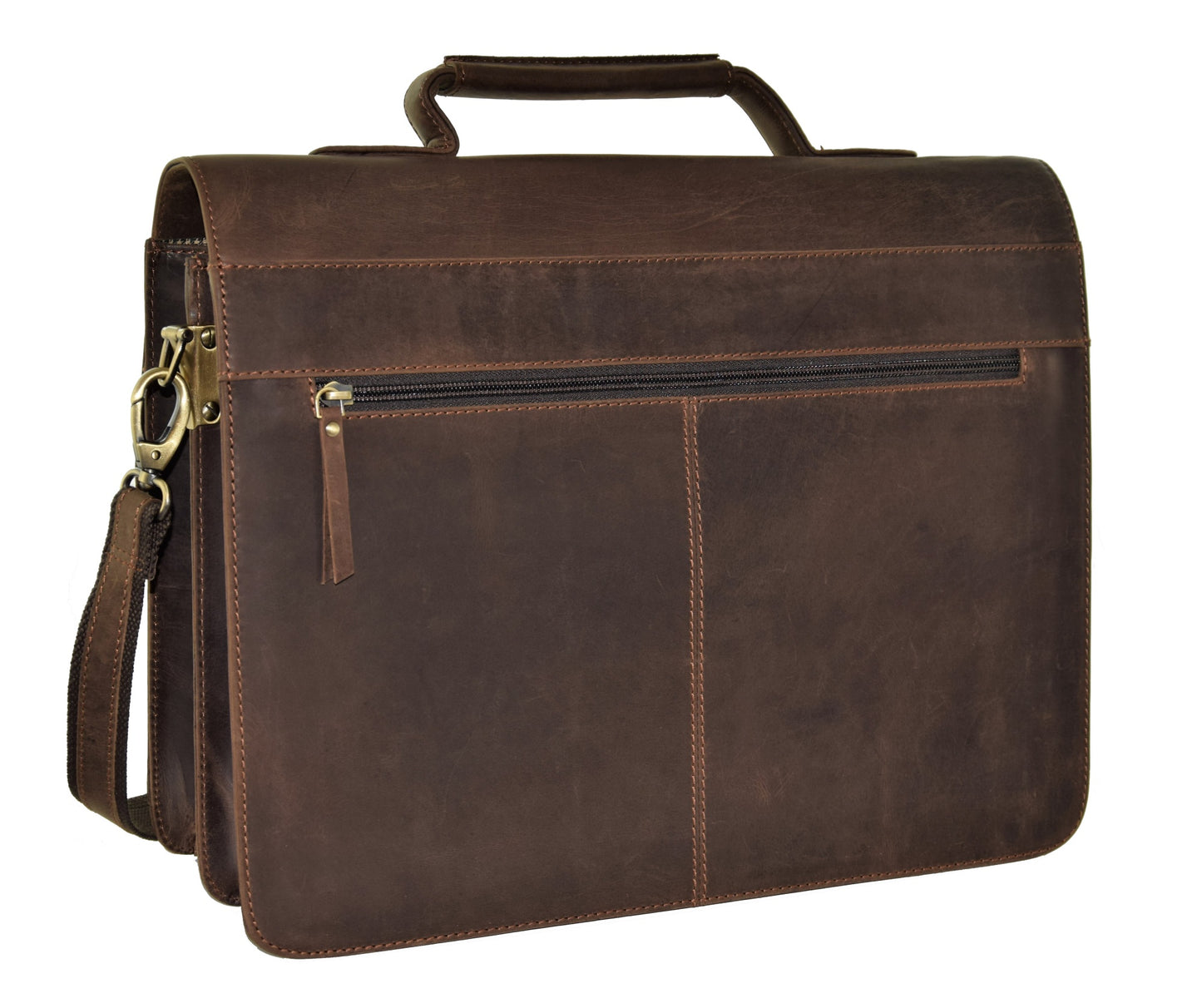 Menzo MB2 - 15,6 Zoll Laptop-Aktentasche Büffelleder/marone