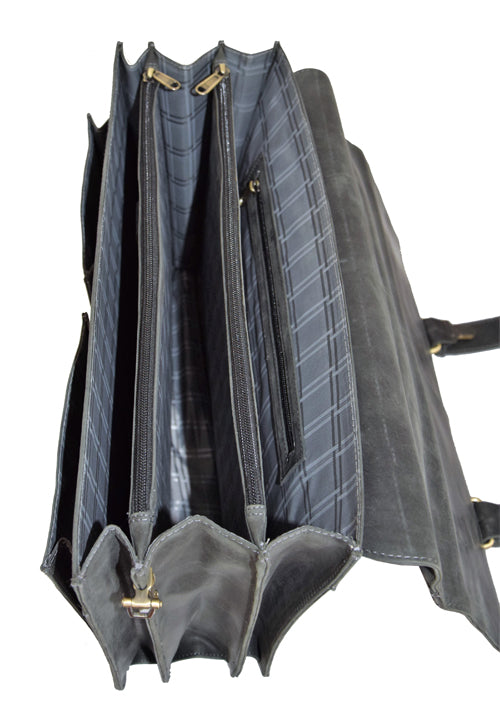Menzo MB1 - 15,6 Zoll Aktentasche Büffelleder/schwarz