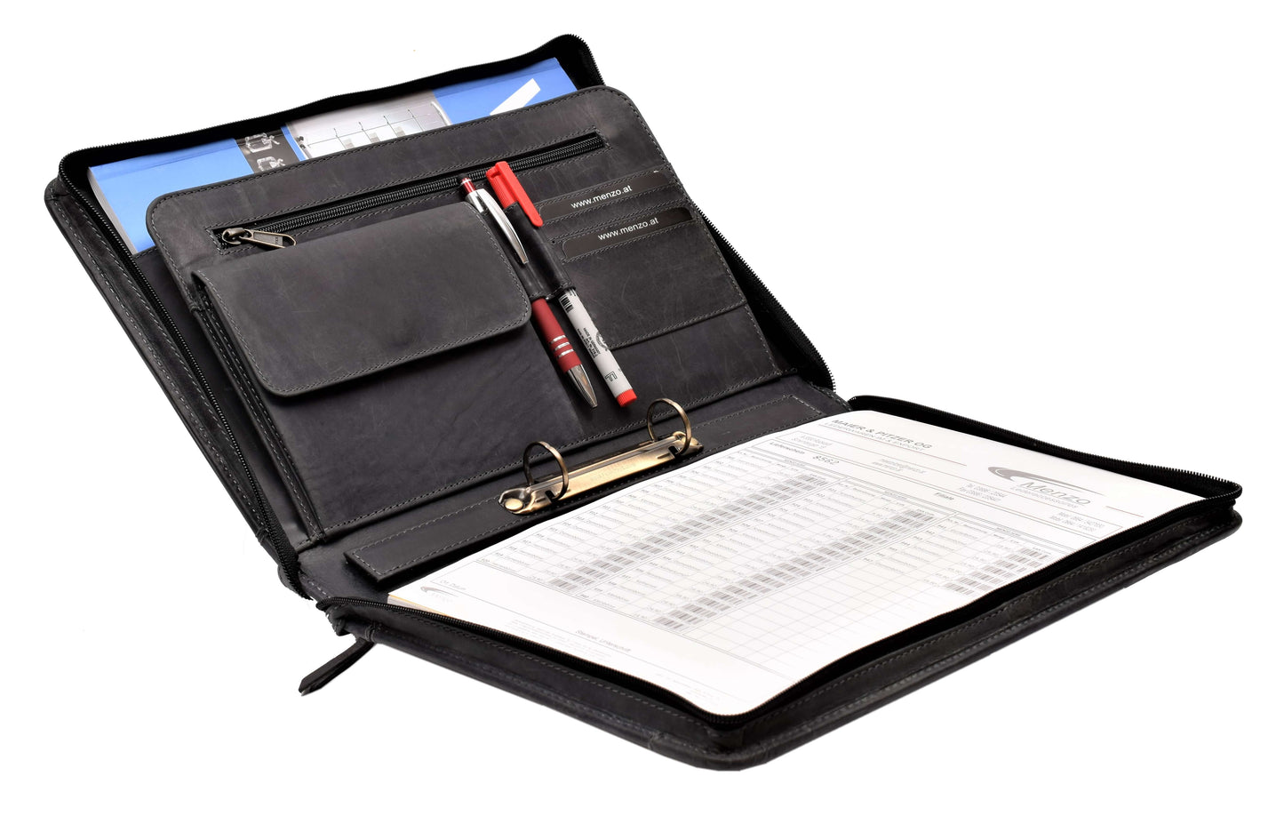 Menzo MB55 Dokumentenmappe A4 Büffelleder/schwarz