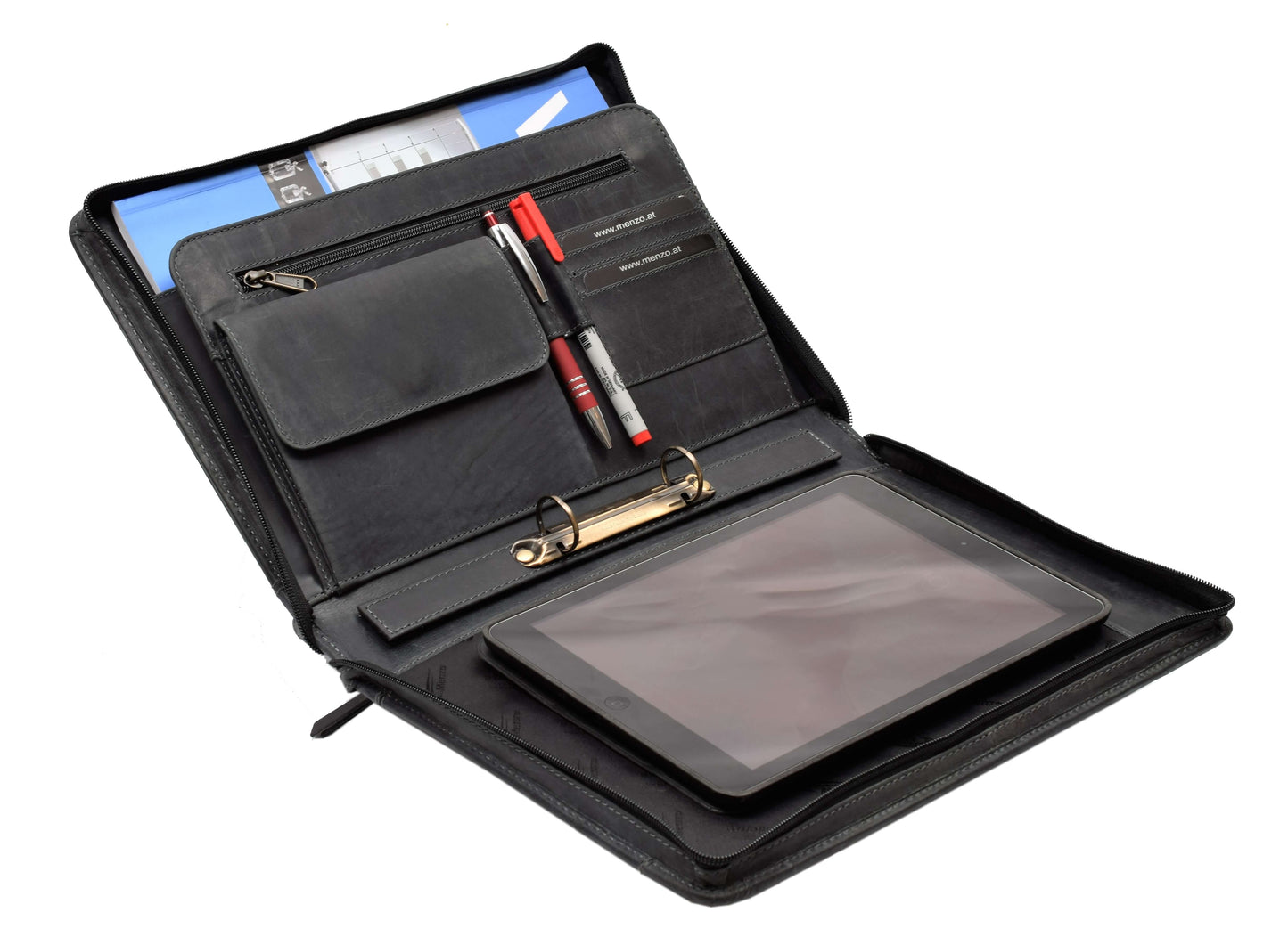 Menzo MB55 Dokumentenmappe A4 Büffelleder/schwarz