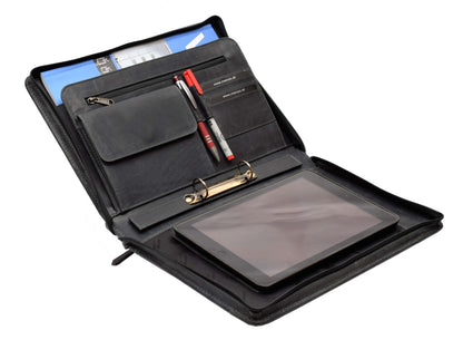 Menzo MB55 Dokumentenmappe A4 Büffelleder/schwarz