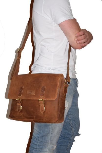 Menzo MB5 - 15,6 Zoll Laptoptasche Büffelleder/deltabraun
