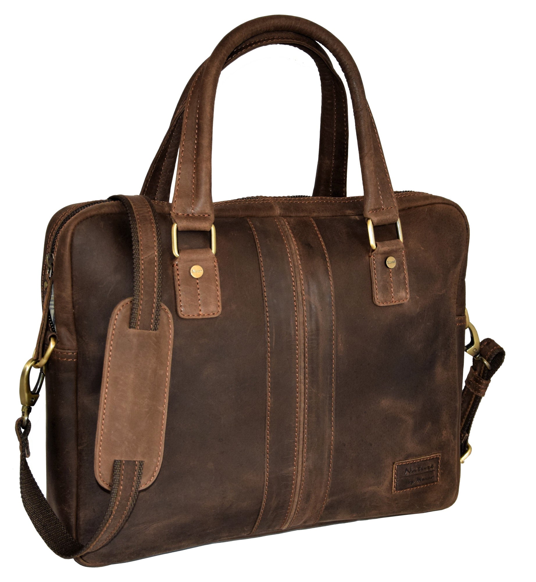Menzo MB12 -14 Zoll Laptoptasche Büffelleder/marone