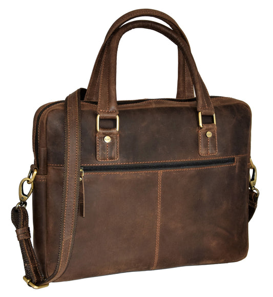 Menzo MB12 -14 Zoll Laptoptasche Büffelleder/marone