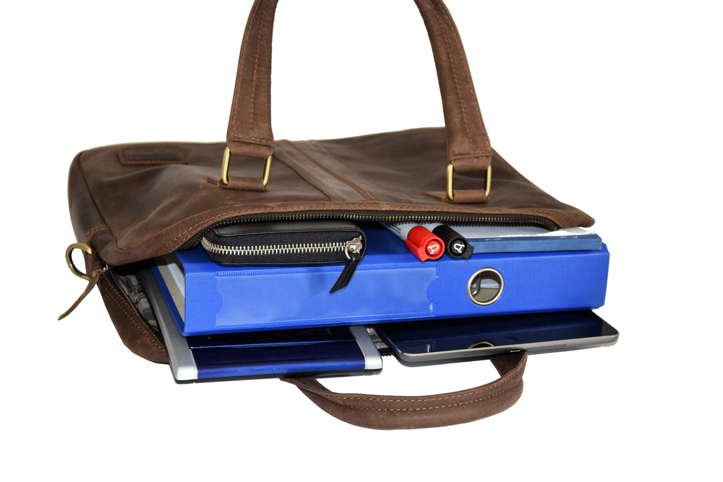 Menzo MB12 -14 Zoll Laptoptasche Büffelleder/marone