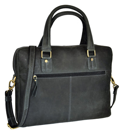 Menzo MB12 -14 Zoll Laptoptasche Büffelleder/schwarz