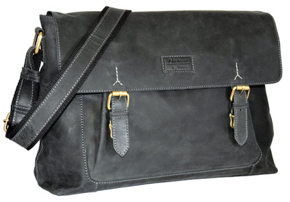 Menzo MB17 - 15,6 Zoll Laptoptasche Büffelleder/schwarz
