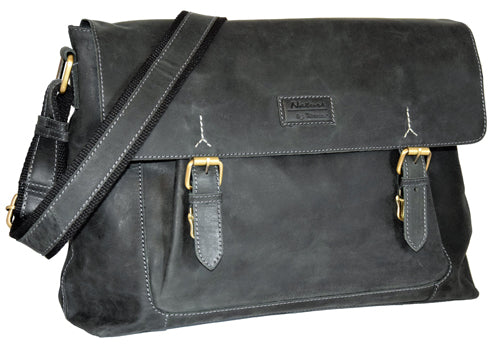 Menzo MB17 - 15,6 Zoll Laptoptasche Büffelleder/schwarz