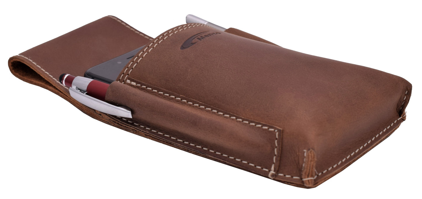 Ordermantasche Büffelleder/deltbraun