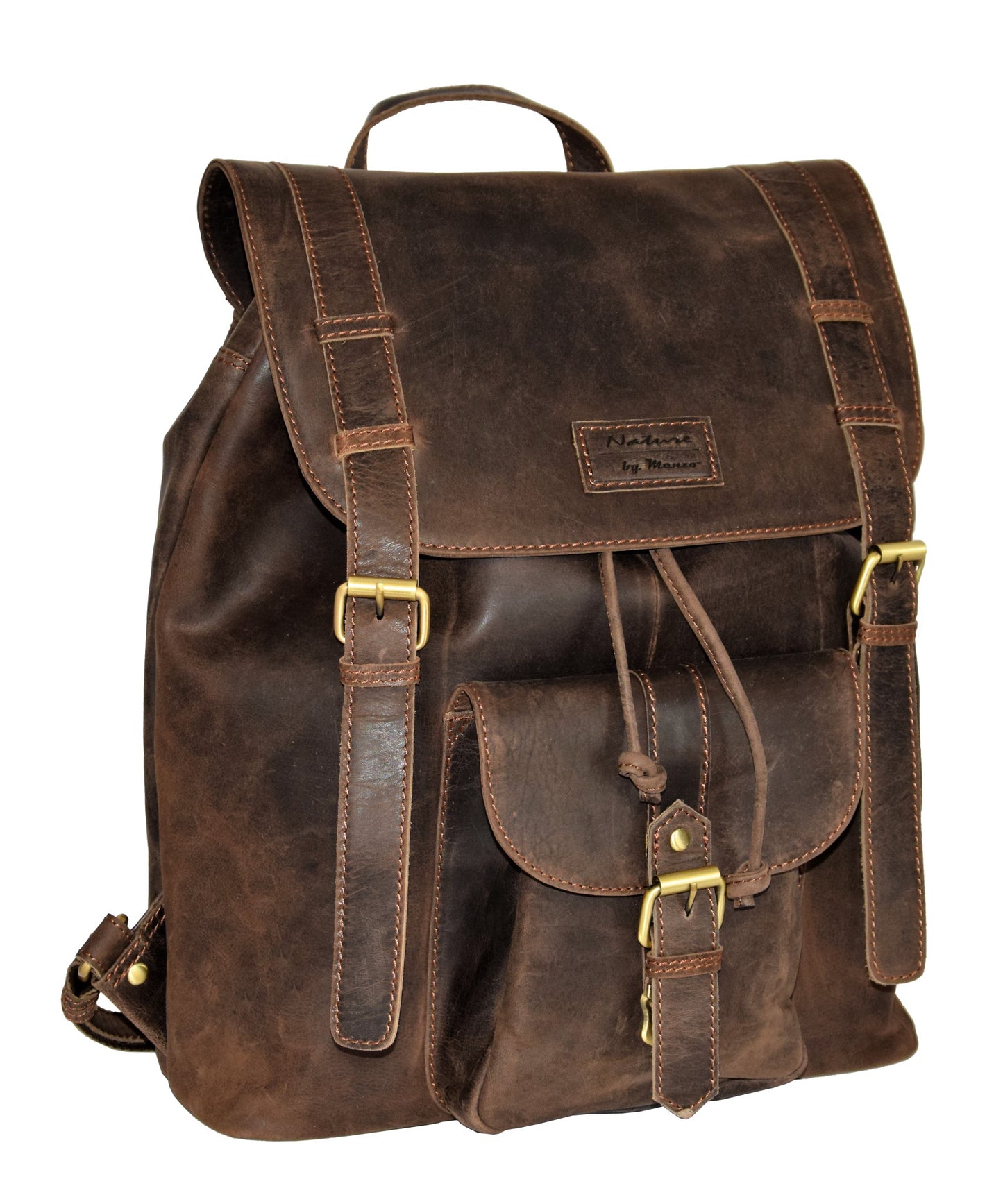 Menzo MB36 - 14 Zoll Rucksack Büffelleder/marone