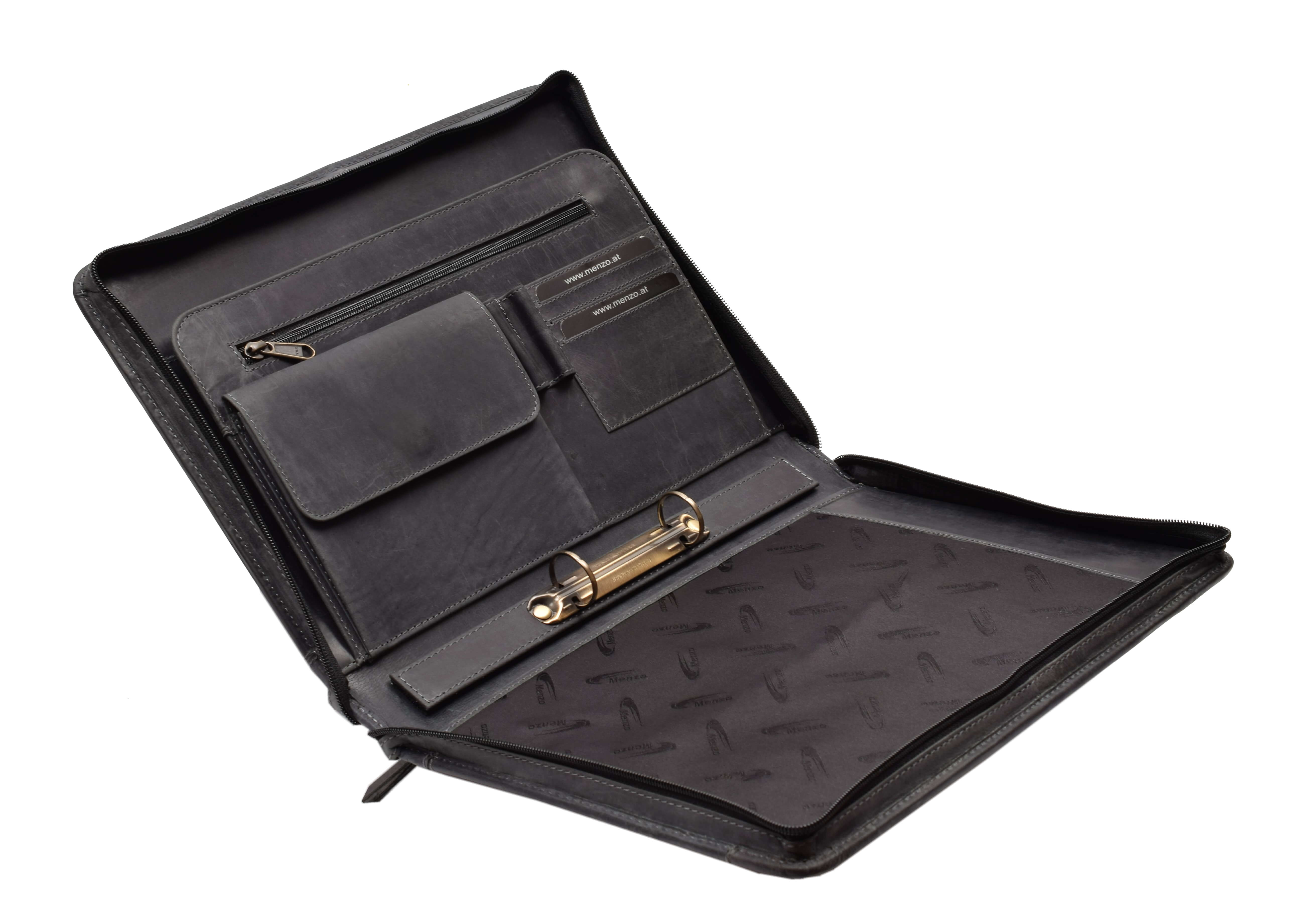 Menzo MB55 Dokumentenmappe A4 Büffelleder/schwarz