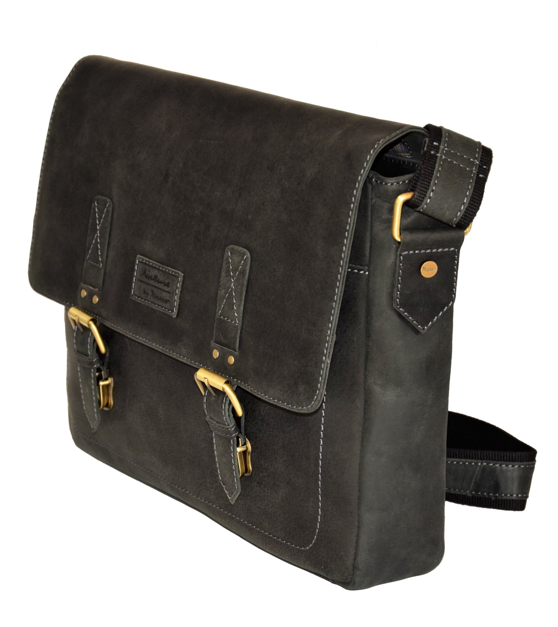 Menzo MB5 - 15,6 Zoll Laptoptasche Büffelleder / Schwarz