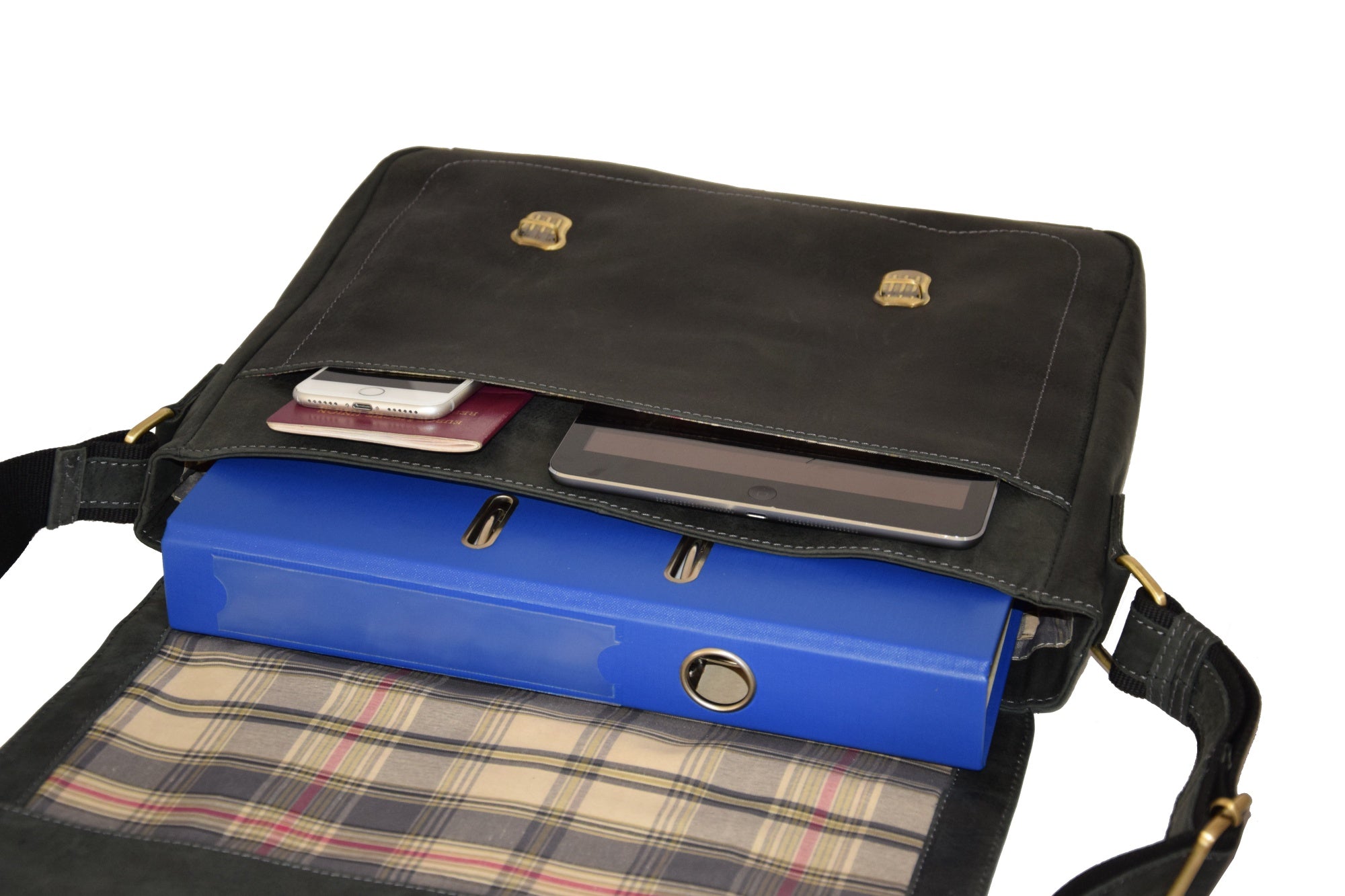 Menzo MB5 - 15,6 Zoll Laptoptasche Büffelleder / Schwarz